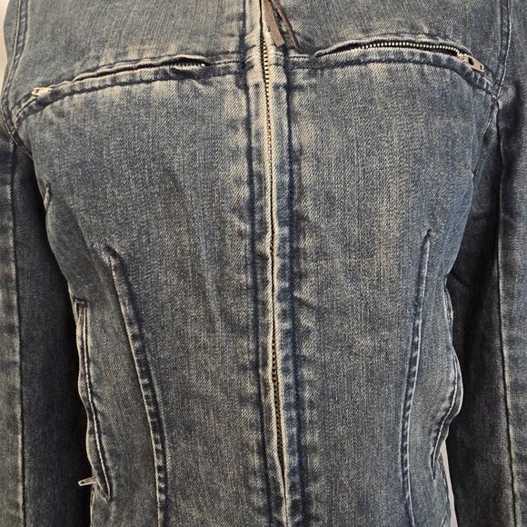 Habitual NY Denim Jacket Size 4 Pockets Lined 100% Cotton Blue - Picture 2 of 13